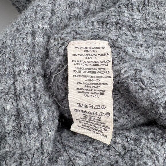 Free People Taffy Long Cardigan in Gray, Sz Medium, Wool Blend Waffle Knit - Picture 10 of 11